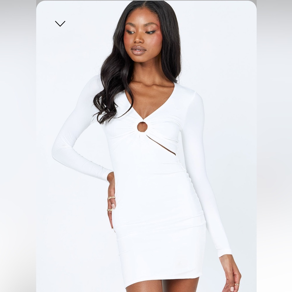 White Long Sleeve Princess Polly Dress